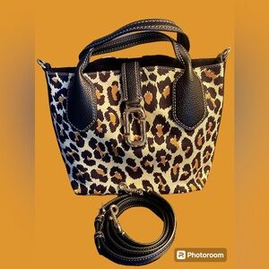 Marc Jacobs Leopard Print Crossbody Bag - Black and Brown
